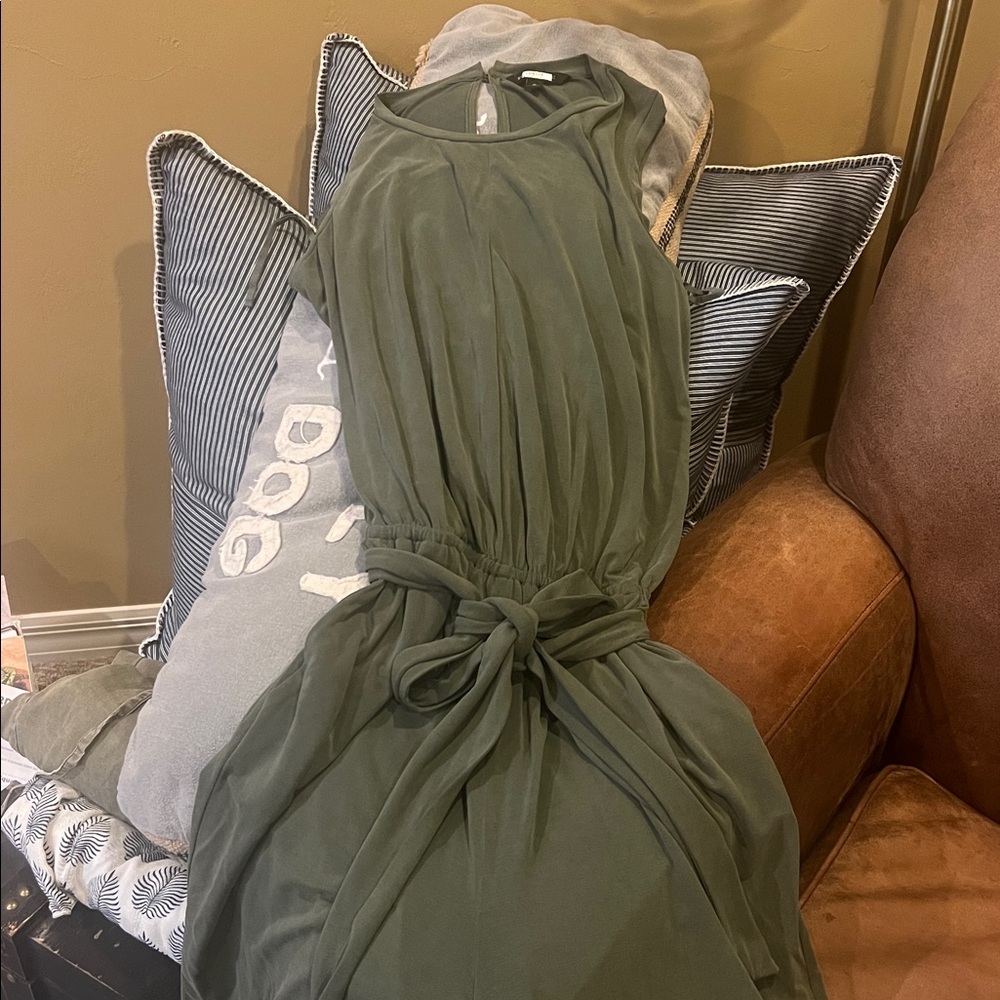 Banana Republic olive Green wide leg jumpsuit.